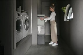 Кутия за пране Brabantia Stackable 1000828, 35 л, Преден отвор, Широк капак, Сгъваема, Черен