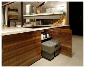 Сиво вградено пластмасово кошче за рециклиране на боклук 42 l Block U-Sink 2.0 – Elletipi