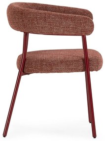 Теракотени тапицирани трапезни столове в комплект с подлакътници 2 бр. Yuri – MOME