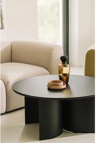 Черна кръгла масичка за кафе с ясенов плот ø 95 cm Gavo – noo.ma