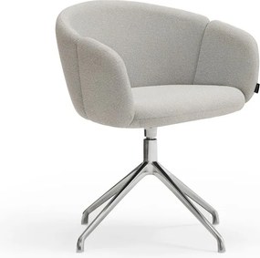 Светлосив тапициран трапезен стол с подлакътници Add – Teulat