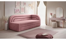 Розов шенилов сгъваем/с място за съхранение диван десен ъгъл 223 cm Fabillo – ELTAP
