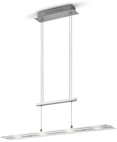 Сиво LED висящо осветително тяло със стъклен абажур Milos - Trio