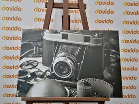 Картина на платно – Стар фотоапарат в черно-бяло
