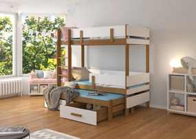 Двуетажно легло Kiruna-180 x 80-Drus-White