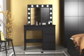 Тоалетна масичка с LED огледало Cleopatra Black