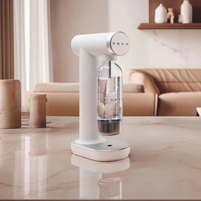 Машина за сода SMEG Collezione SKC01WHM, 800 мл, CO2, Предпазен клапан, Тавичка за отцеждане, Ръчна, Бял мат
