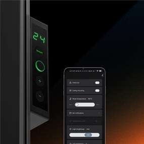 Електрически инфрачервен конвектор AENO AGH0012S, 500W, 12 м2, LED, Мобилно управление, Wi-Fi, Сензори за наклон и падане, IP24, Черен