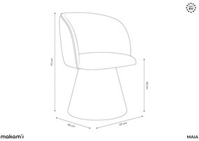Тапициран трапезен стол в цвят горчица Maia – Makamii