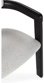 Бели/черни тапицирани трапезни столове в комплект с подлакътници 2 бр. Eiden – MOME