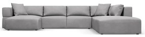 Светлосив ъглов U-образен диван, десен ъгъл Esther – Milo Casa