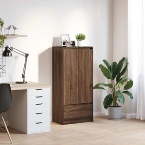 861649 vidaXL Шкаф с чекмеджета, кафяв дъб 55,5x34x119,5 см, инженерно дърво