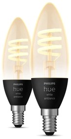 Комплект крушки с нажежаеми жички 2 бр. E14, 5 W White ambiance – Philips Hue