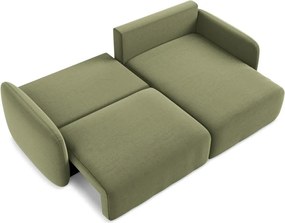 Зелен кадифен сгъваем/с място за съхранение ъглов диван (десен ъгъл) Kalena – Makamii