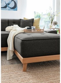 Тъмно сив U-образен разтегателен диван, ляв ъгъл Dazzling Daisy - Miuform