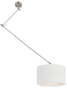 Интелигентен окачен аплик стомана с абажур бял 35 см с Wi-Fi A60 - Blitz