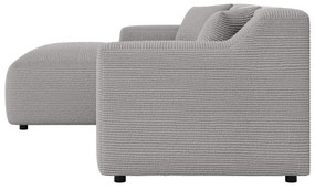 Светлосив ъглов диван от рипсено кадифе (ляв ъгъл) Martin – Ropez