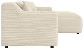 Бежово-кремав ъглов диван от рипсено кадифе (десен ъгъл) Martin – Ropez