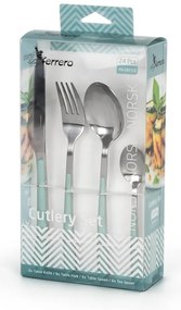 Комплект 24 бр прибори за хранене Luigi Ferrero Norsk FR-2431CS, Неръждаема стомана, Светлосин