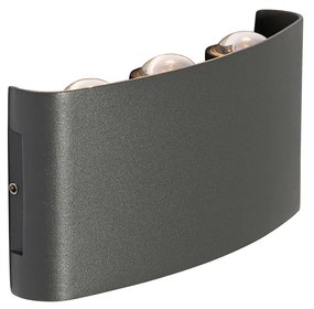 Външна стенна лампа тъмно сива с LED 6-светлина IP54 - Silly