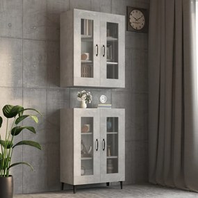 812289 vidaXL Окачен стенен шкаф, бетонно сиво, 69,5x34x90 см