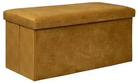 Пейка със съхранение atmosphera Lilou, 76x38x38 cm, Сгъваема - Горчица