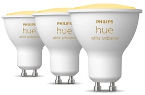 LED комплект крушки 3 бр. GU10, 4 W White ambiance – Philips Hue