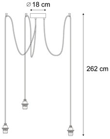 Външна висяща лампа черна 3 светлини IP44 - Cava