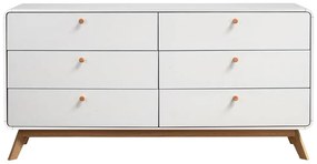 Бял нисък скрин 150x74 cm Caitlin – Støraa