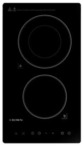 Плот за вграждане с разширяема зона Crown VCP 32D, 3000W, Таймер, Двоен, Тъч скрийн, Черен
