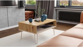 ХЕАРПИН С-90 Дъб Артисан/Бежов (Шампанско) - МОДЕРНА МАСА С ПОВДИГАЩ СЕ ПЛОТ + ОТДЕЛЕНИЕ ЗА СЪХРАНЕНИЕ + РАФТ