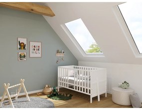 Бяло детско креватче 70x140 cm от масивна дървесина Alkmaar – Germania