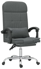 349706 vidaXL Масажен наклоняем офис стол, тъмносив, текстил