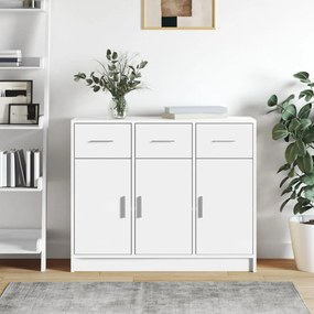 823008 vidaXL Бюфет, бял, 91x28x75 см, инженерно дърво