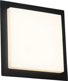 Модерен плафон черен квадрат с LED IP44 - Lys