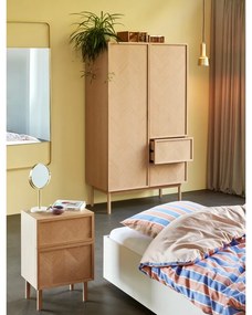 Нощно шкафче от масивен дъб в естествен цвят Herringbone – Hübsch