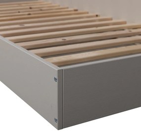 Сиво/бежово единично легло от масивен бор без ламелно дъно 90x200 cm Carter – WOOOD
