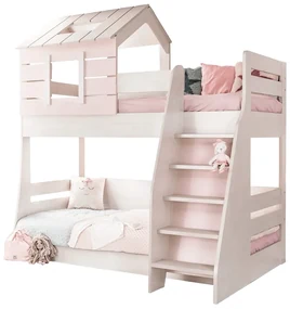 Двуетажно детско легло Sonata Pink House, Дясно, Без матрак