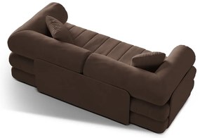 Кафяв кадифен сгъваем диван 206 cm Kemi – Cosmopolitan Design