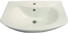 Мивка за баня ICC 6552, стенен монтаж, с отвор за смесител, порцелан, бял, 65x52х18см