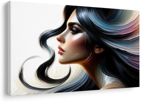 Картина на платно – Жена с ветровити коси