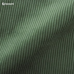 Разтегателен диван от зелен велур , ляв ъгъл Moghan - Micadoni Home