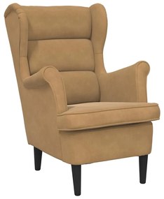 324067 vidaXL Фотьойл, кафяв, кадифе