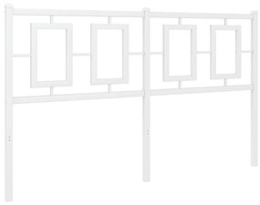 374322 vidaXL Метална табла за глава, бяла, 135 см