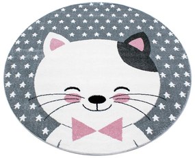 Розово-сив детски килим ø 120 cm Kids – Ayyildiz Carpets