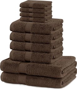 Кафяви памучни хавлии и кърпи за баня от тери в комплект от 10 бр. Marina – DecoKing