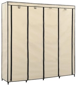 282447 vidaXL Гардероб с 4 отделения, кремав, 175x45x170 см