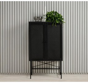 Черен шкаф от дъб 80x135 cm Pensacola - Unique Furniture