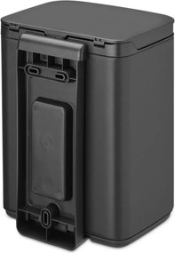Кош за боклук Brabantia Bo Small 1008866, 4 л, Плавно и безшумно отваряне, Противоплъзгаща основа, Минерално покритие, Тъмносив
