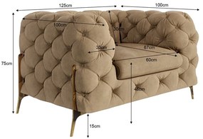 Светлокафяво кадифено кресло Chelsea Bis – Ropez